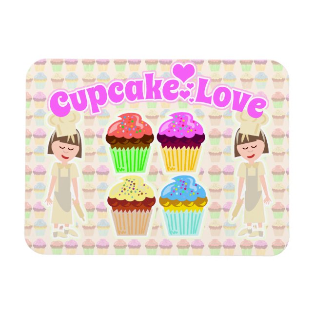 Så Cute Cuptårtdesign Magnet (Horisontell)