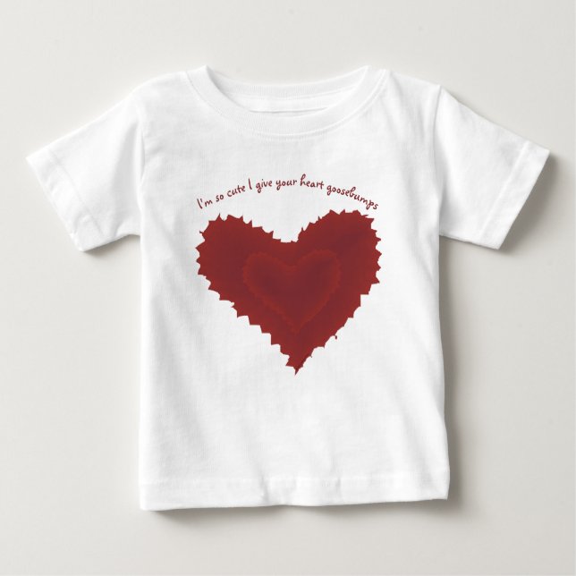 Så Cute Heart GoosebumMörk Red Textured Heart T Shirt (Framsida)