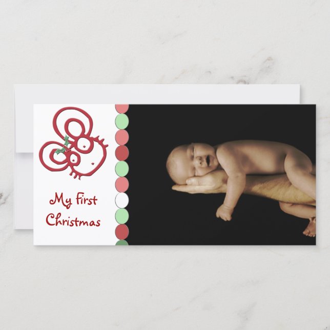 Så Cute Jul Mouse Min första jul Julkort (Framsida)