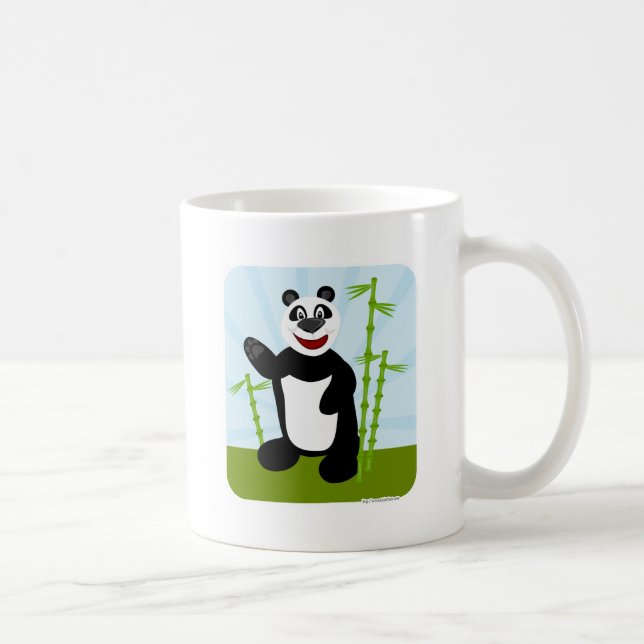 Så Cute Panda Pal Bamboo Tecknade figurer Kaffemugg (Höger)