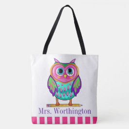 Så Cute Uggla Tote - se tillbaka Tygkasse