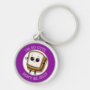 Så Cute, var inte Jelly PB&J Sandwich Rund Silverfärgad Nyckelring