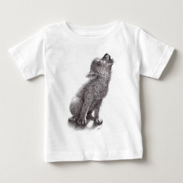 Så Cute - Young Howling Varg T Shirt (Framsida)