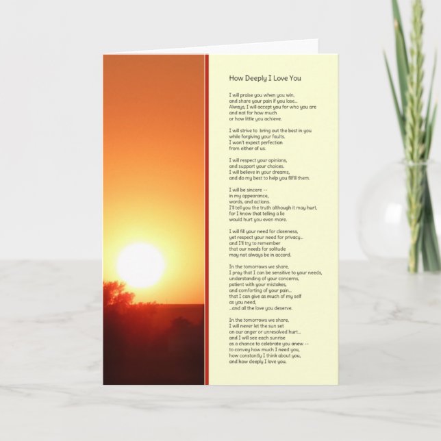 Så djupt jag Kärlek... Kort (Framsida)