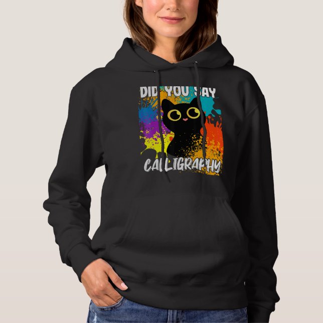 Sa du Calligraphy Black Cat? T Shirt (Framsida)