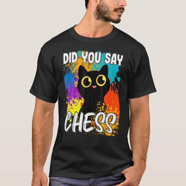 Sa du Chess Black Cat? T Shirt (Framsida)
