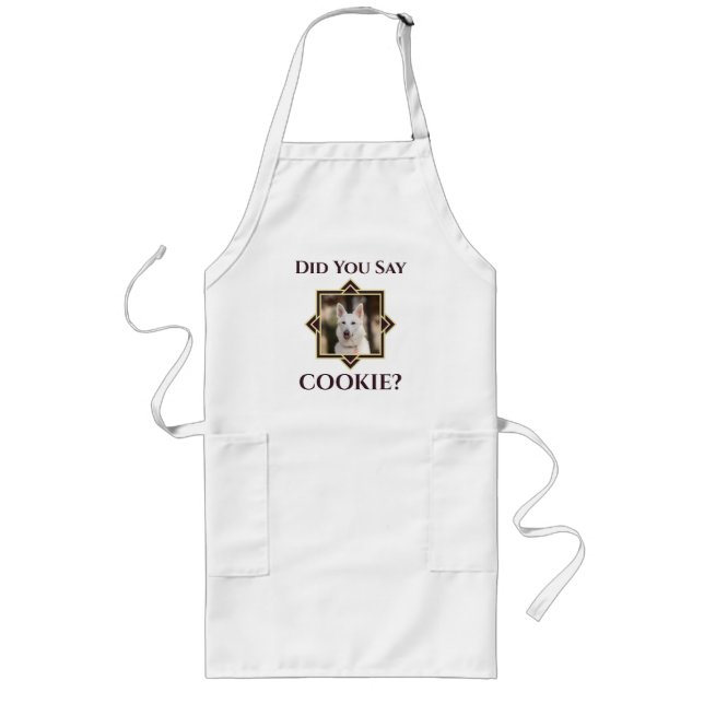 Sa du Cookie? Pet Photo Apron  Långt Förkläde (Framsidan)