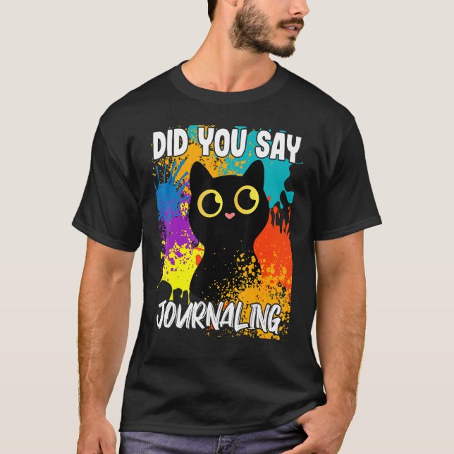 Sa Du Dagboksförande Svart Katt T Shirt (Framsida)
