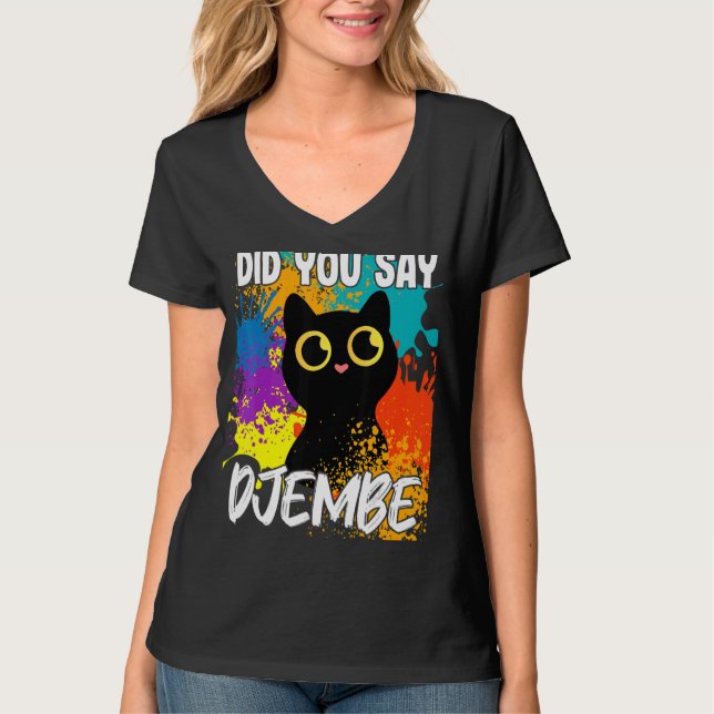Sa du Djembe Black Cat? T Shirt (Framsida)