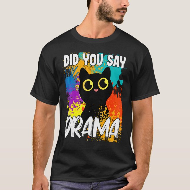 Sa Du Drama Svart Katt T Shirt (Framsida)