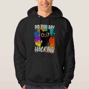 Sa Du Hacka Svart Katt Hoodie