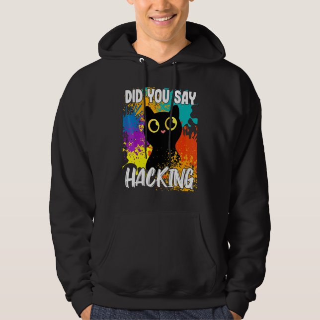 Sa Du Hacka Svart Katt Hoodie (Framsida)