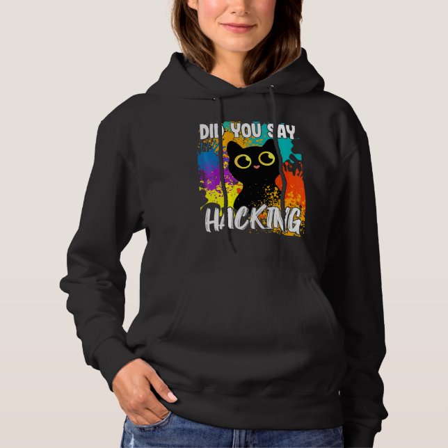Sa Du Hacka Svart Katt T Shirt (Framsida)