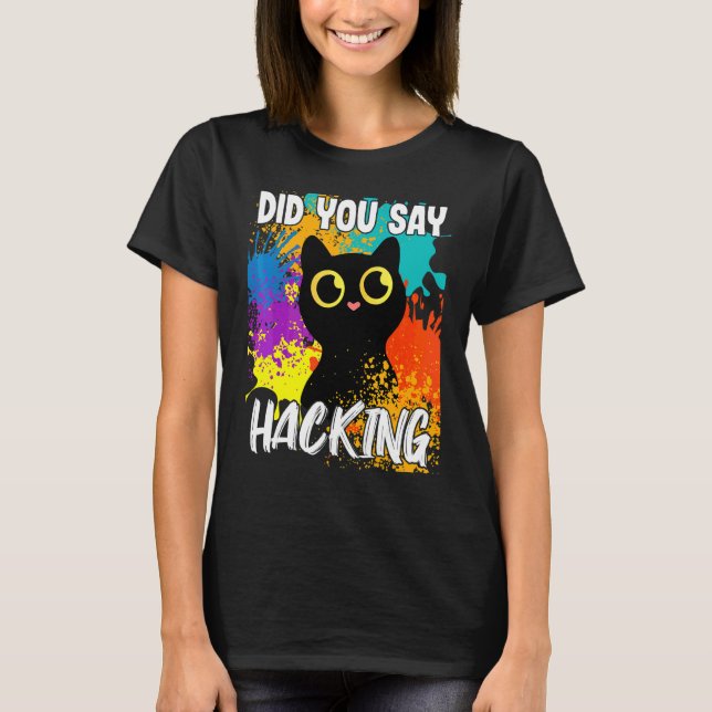 Sa Du Hacka Svart Katt T Shirt (Framsida)