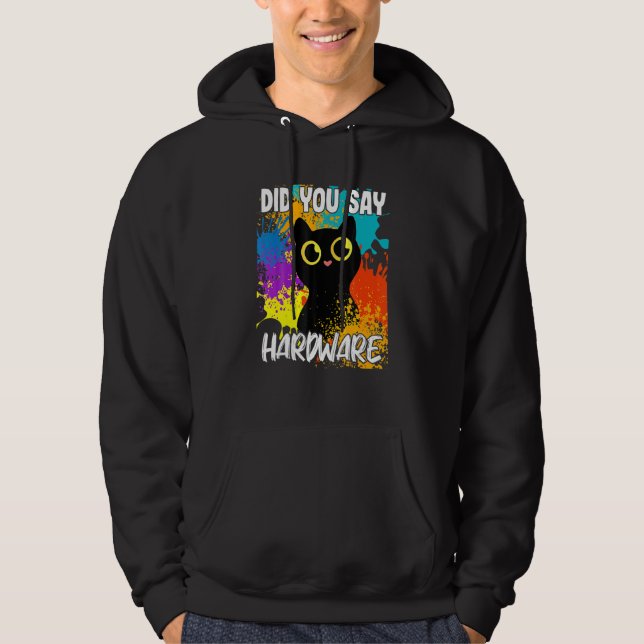 Sa Du Hårdvara Svart Katt Hoodie (Framsida)