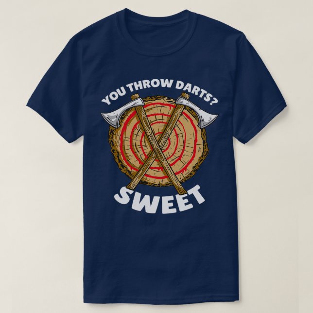 Så du kastar Darts Ax kasta 2 T Shirt (Design framsida)