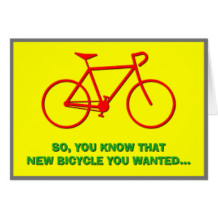 "SÅ, DU VET ATT NY BICYCLE DU VILLE.." HÄLSNINGSKORT