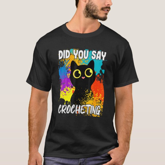 Sa Du Virkade Svart Katt T Shirt (Framsida)