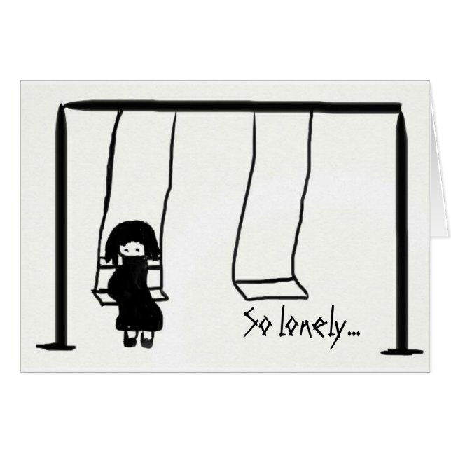 Så ensamt… utan dig hälsningskort (Framsidan Horizontal)