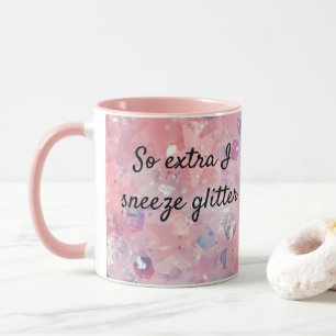 Så EXTRA I Snyze Glitter Gift för hennes Rosa kaff Mugg