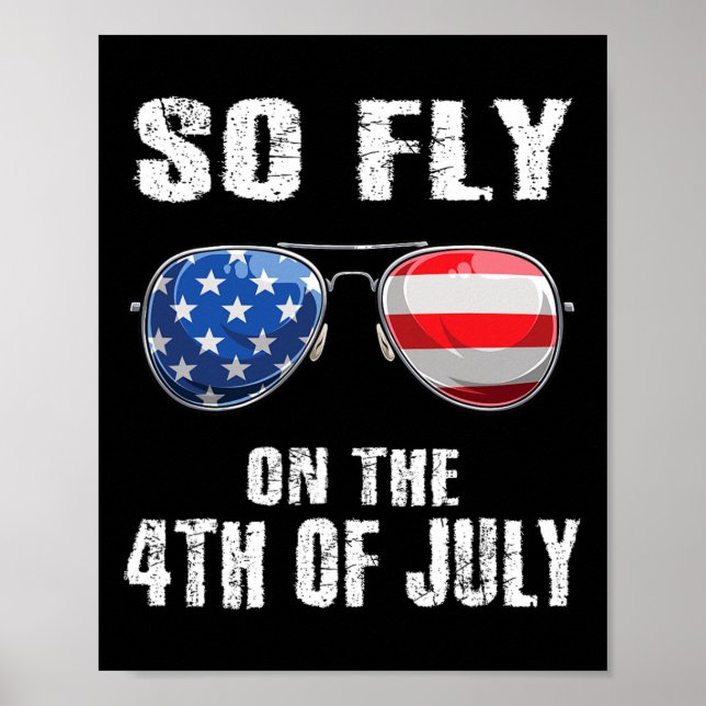Så fly 4:e juli, amerikanska Flagga Sungles Boys K Poster (Framsidan)