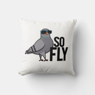Så Fly Funny Coola Pigeon Pun Kudde