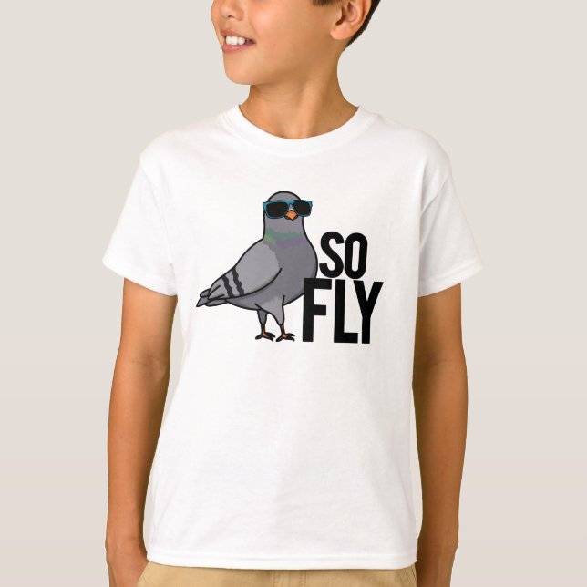Så Fly Funny Coola Pigeon Pun T Shirt (Framsida)