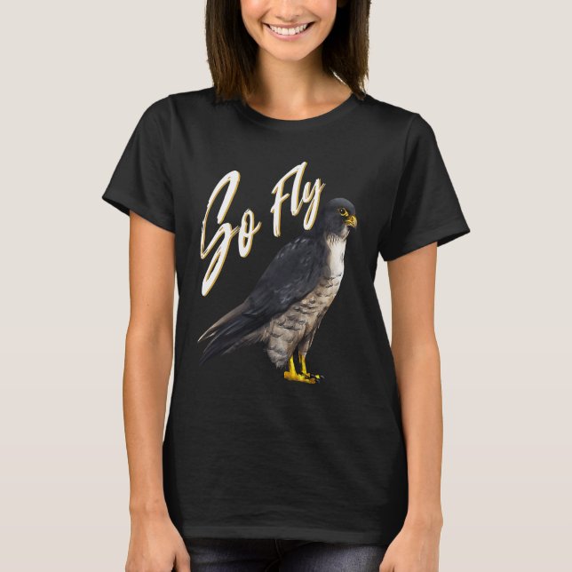 Så Fly Peregrine Falcon Birding for Ornithologists T Shirt (Framsida)