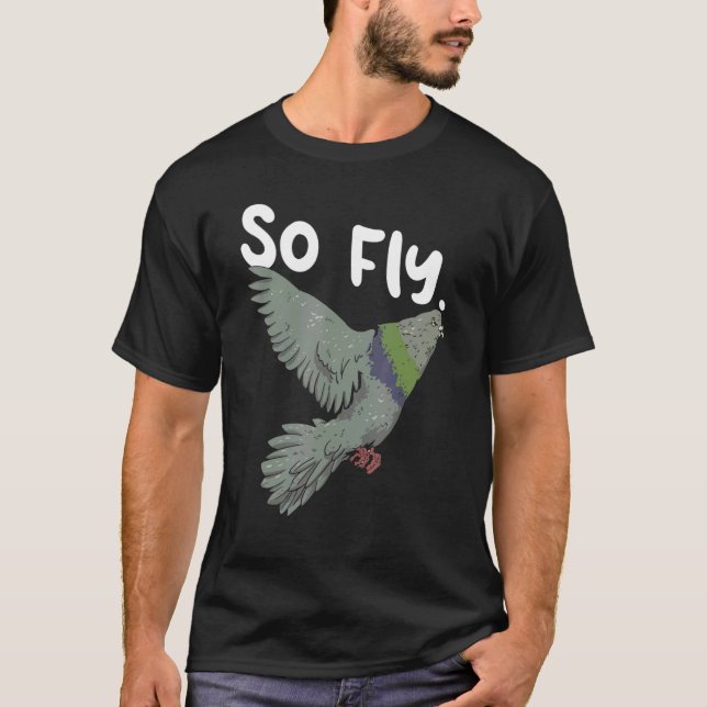 Så Fly Pigeon Bird Tävla Animal Watching Birdwatc T Shirt (Framsida)