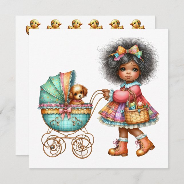 SÅ förhärlig inbjudan till Buggy-tema i Baby (Fram/baksida)