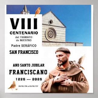 Sa Francisco de Assisi Glänsande Affisch