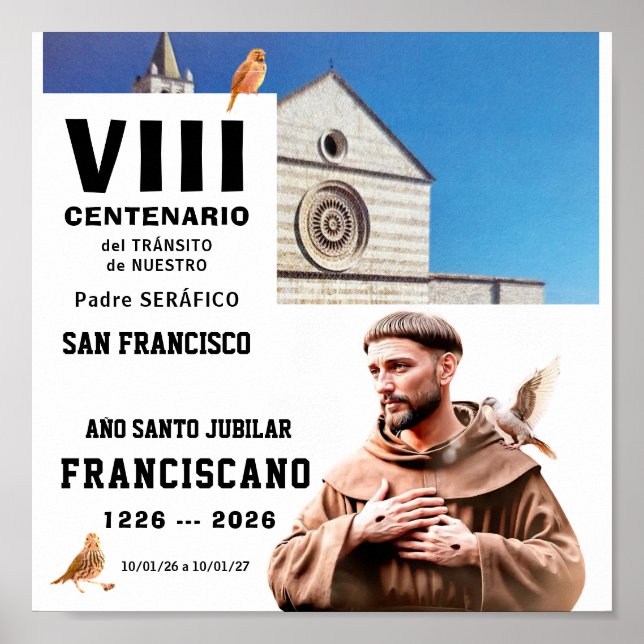 Sa Francisco de Assisi Glänsande Affisch (Framsidan)