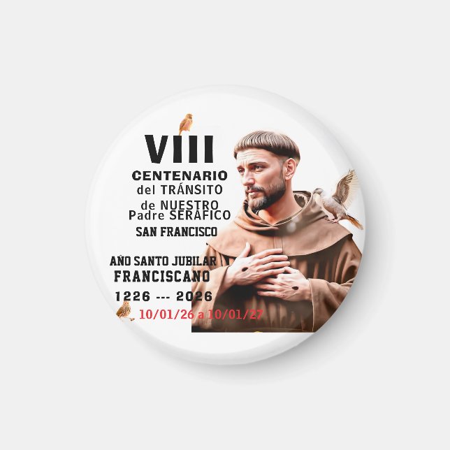 Sa Francisco de Assisi Glansig Affisch Magnet (Framsidan)