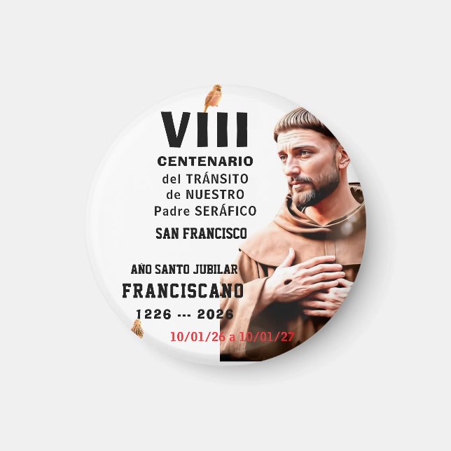 Sa Francisco de Assisi Glansig Poster Magnet (Framsidan)