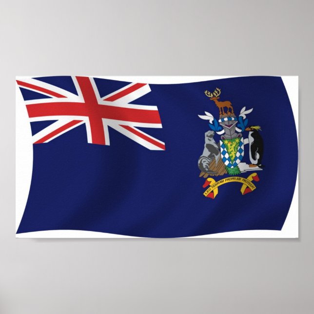 Så Georgia Och Smörgås Flagga Affisch Tryck (Framsidan)