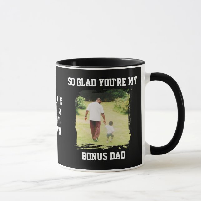 Så Glad Att Du Är Min Bonus Pappa Fars Dag Mugg (Höger)