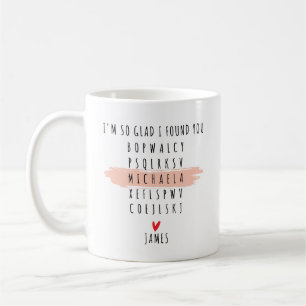 Så Glad att Jag Fann Dig Namn Sökordsspel Kaffemugg