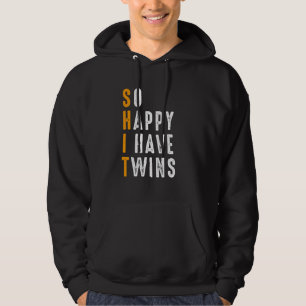 Så glad att jag har tvillingar pappas mors dag hoodie