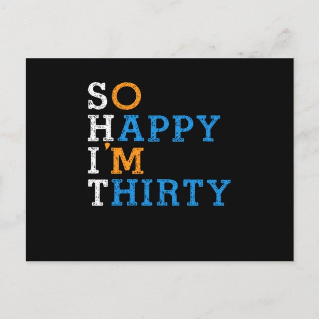 Så Glad Jag Är Trettio 1990 30-årspresent Vykort (Framsida)