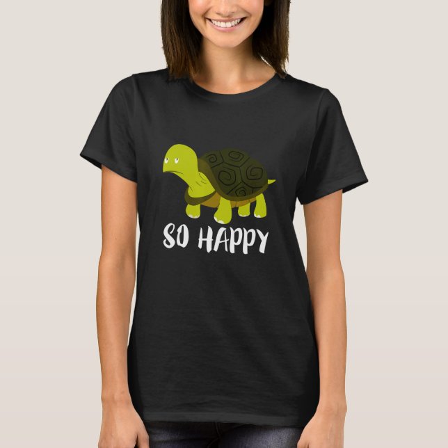 Så glada sköldpaddor djur rolig t shirt (Framsida)