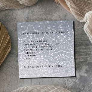 Så glittery Modern jag ber om ursäkt för kortet Tack Kort