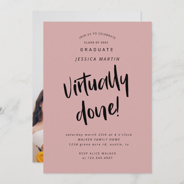 så gott som färdig inbjudan till studenten-fotopar (Fram/baksida)