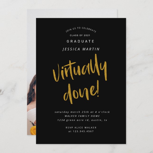 så gott som färdig inbjudan till studenten-fotopar (Fram/baksida)