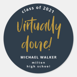 så gott som gjort studenten-meddelande klassisk el runt klistermärke