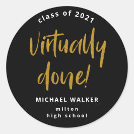 så gott som gjort studenten-meddelande klassisk el runt klistermärke