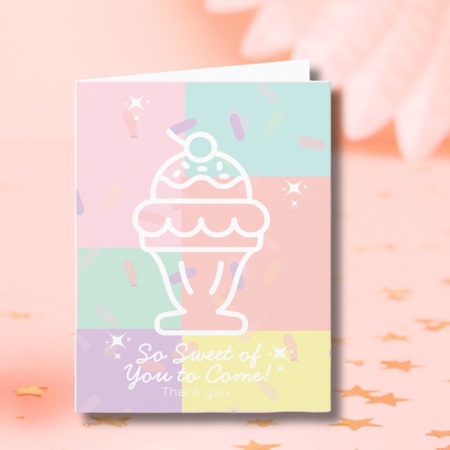 Så gullet av dig till Komen! Vikt tackkort (So Sweet of You to Come! Folded Thank You Card)