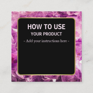 Så här Användor du Amethyst Crystal Instruction Ca Fyrkantigt Visitkort