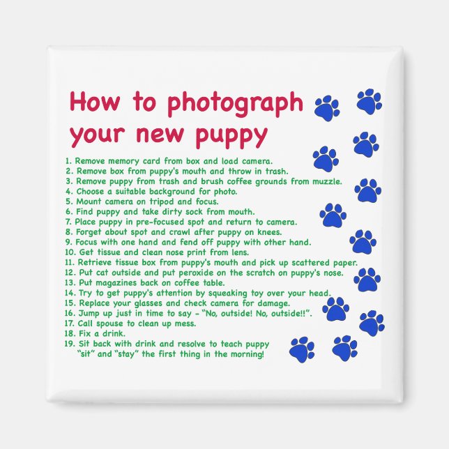 Så här fotograferar du din nya valp magnet (Framsidan)