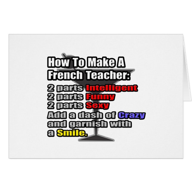 Så här gör du en Fransk lärare Hälsningskort (Framsidan Horizontal)