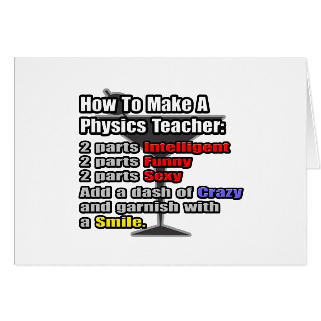 Så här gör du en fysiklärare hälsningskort (Framsidan Horizontal)